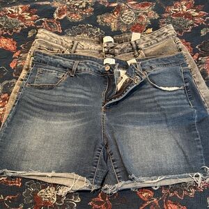 Time and Tru Blue and Gray Jean Shorts